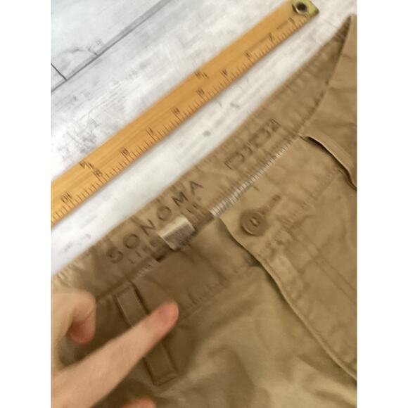 SONOMA Life + Style Chino Straight Pants Mens 33x32 Brown Cotton Blend - Picture 6 of 6